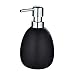WENKO Dosificador jabón Polaris negro mate cerámica - Dispensador de jabón líquido Capacidad: 0.39 l, Cerámica, 9.5 x 16 x 9 cm, Negro