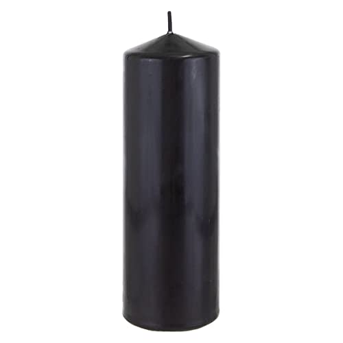 Mega Candles 1 pc Unscented Dome Top Black Pillar Candles, Pressed Premium Wax Candle 3 Inch x 9 Inch, Home Décor, Weddings, Parties, Celebrations, Occasions, Florists, Events, Prayers, Memorials
