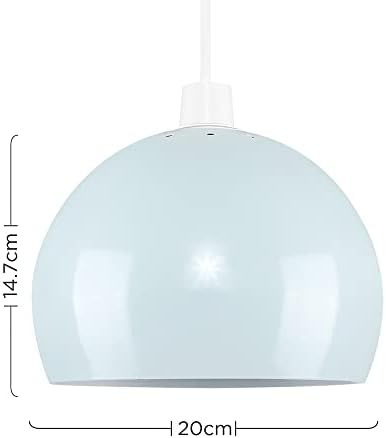 MiniSun - Mini Retro Gloss Pale Blue Arco Style Dome Ceiling Pendant Light Shade