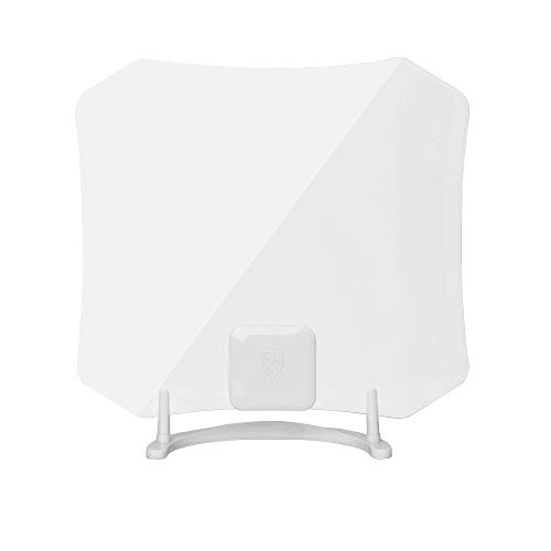 Antop At-132 Paper Thin High Gain Indoor Tv Antenna, 30 Mile Long Range 360 Degree Reception For Ota High Definition Televisions/4K Uhd Tvs, 10' Coaxial Cable, Piano White #TOP2