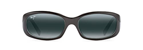 Maui Jim Women's Punchbowl Polarized Rectangular Sunglasses, Black with Blue/Neutral Grey, Small