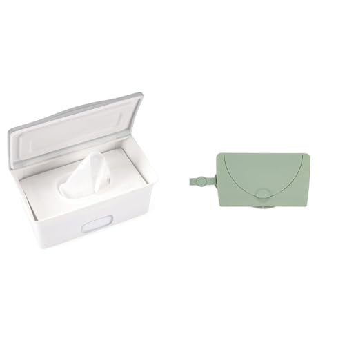 Image of Ubbi Baby Wipes Dispensers with Weighted Plate, Portable On-The-Go Wipes Holder, Keeps Wipes Moist and Fresh, Fits Most Diaper Bags
