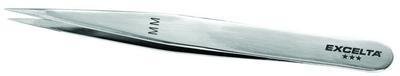 Excelta Three Star Utility Tweezers - Straight Strong Tip - 0.03 in Tip Width - 5 1/2 in Length - 0.02 in Thick - RR [PRICE is per EACH]