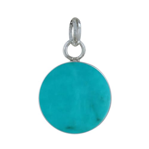 Pendentif Argent 925 Rond Lisse de Turquoise d'une élégance rare