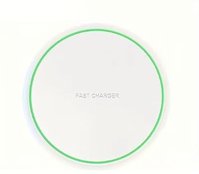 Wireless Fast Charger Pad, White, Round Charging Dock