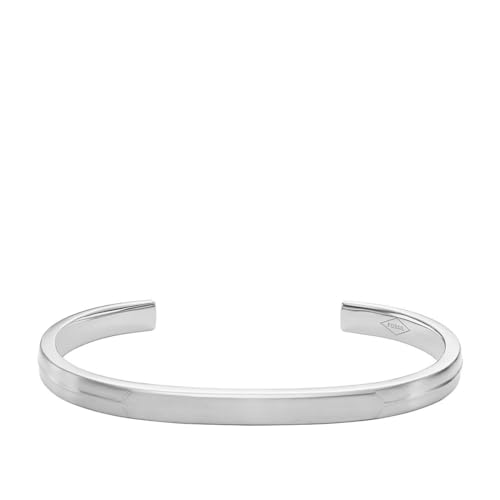 Fossil Pulsera para hombre en acero inoxidable con brazalete abierto
