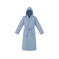 Albornoz de algodón KASANOVA suave absorbente con capucha azul lavable a 60°C 5
