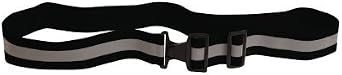 Reflective Elastic Belt w/Buckle Closure Black