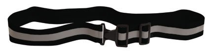Reflective Elastic Belt w/Buckle Closure (Black)