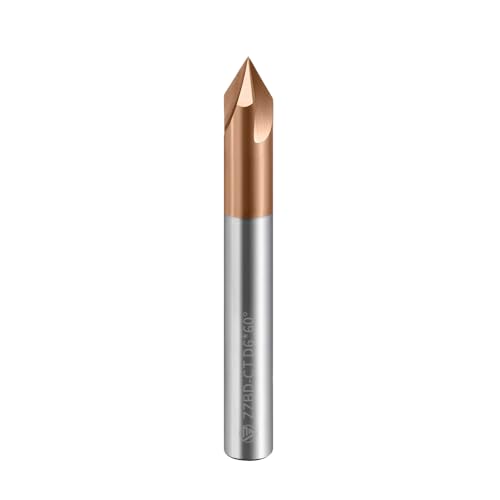 Image of Carbide Chamfer End Mills CNC Carving Bits 3 Flute TiSiN Coating V Groove 60 Degree for Different Material Like Steel Aluminum Copper Alloy 1 Pcs D6*50mm