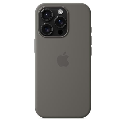 Image of Apple iPhone 16 Pro Silicone Case with MagSafe and Camera Control: Lightweight Phone Case, Wireless Charging Compatible, Smooth Matte Finish; Stone Gray