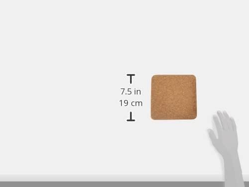 APOLLO THE HOUSEWARES BRAND Square Cork Pot Stand Placemat, Set of 2pcs, Round edges, Heat Resistant, Sustainable, Biodegradable, Square, 19.5x19.5x1cm, Natural