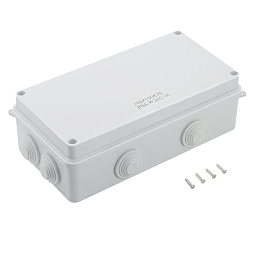 Lemotech Abs Plastic Dustproof Waterproof Ip65 Junction Box Universal Electrical Project Enclosure White 7.9 X 3.9 X 2.8 Inch (200 X 100 X 70 Mm) #TOP11