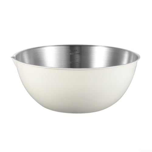 Bassine à mélanger et à Salade en Acier Inoxydable 304 avec Bec verseur Anti-déversement pour la Cuisson, Le Lavage des légumes et la préparation des Aliments