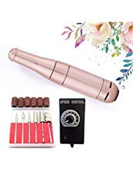Electric Nail Drill, 26000 RPM Nail File Drill Machine, Portable Rechargeable Grinding Polishing Buffer and Smooth Nails Device Tool Set(pink)