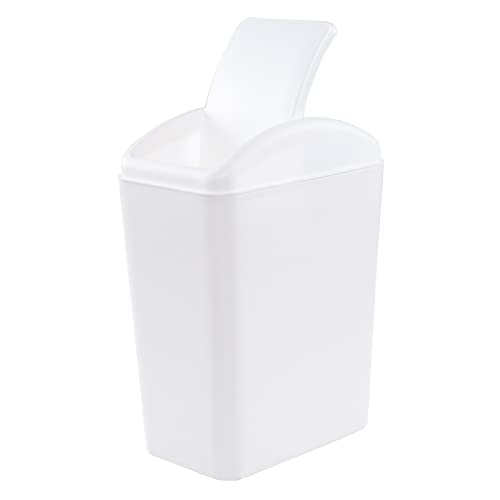 Annkkyus 16 Liter Plastic Garbage Can, Waste Bin With Swing Lid (White) #TOP6