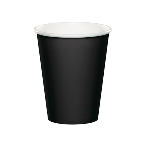 DOT Horeca Solutions - Bicchiere cartoncino Nero 250 ml (9 oz) – 100 pz - Bicchieri da Asporto - Ideale per Catering e Buffet Bevande Fredde e Calde caffè Cappuccino tè Tisana