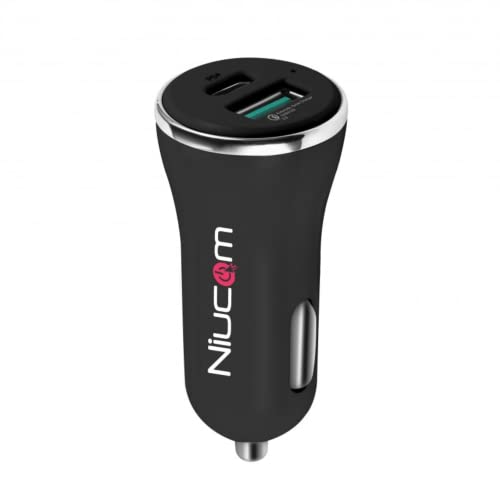 Cargador De Mechero para Coche USB 3.0, De Carga Rápida con Doble Salida, 1 USB De 36W (18W + 18W) Y 1 USB Tipo C. Apto para Todo Los Smartphone. iPhone12/11/XS/XR/Huawei Cover