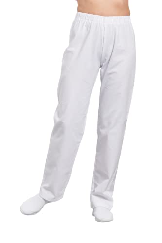 Pantalon de travail blanc anti-usure en polycoton léger et robuste