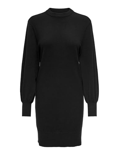 ONLY Damen Onllabelle Life L/S Dress KNT Noos 15210835,Black 1,M