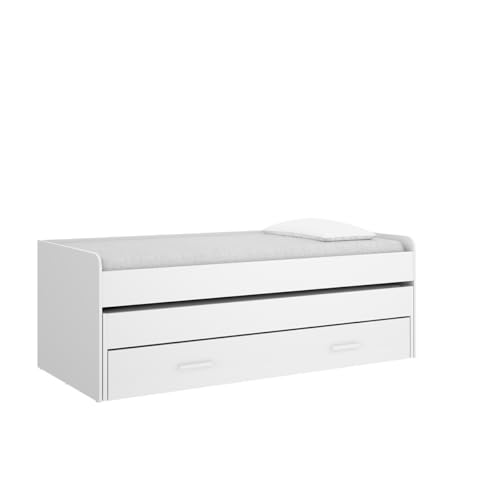 DEKIT Grupo RIMOBEL - Cama COMPACTA 190X90 - PEMA - - Blanco - 70x200x98cm