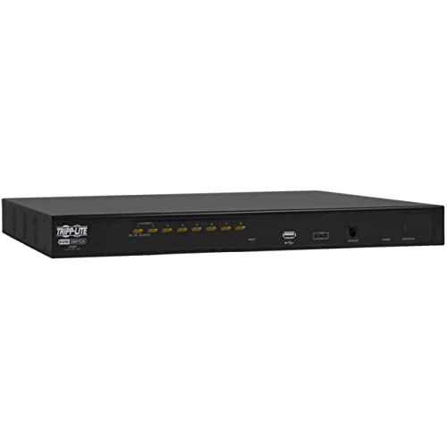 TRIPP LITE 8 Port Rack Mount USB KVM Switch with On-Screen Display & Cables 1U (B022-U08), Black