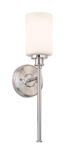 XiNBEi Lighting Brushed Nickel Sconce, 1 Light Single Wall Sconce