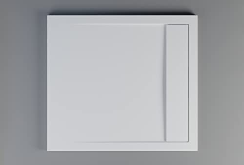 BERNSTEIN Duschtasse 100x90 cm Weiß matt Flache Bauhöhe, Duschwanne aus Mineralguss, Rechteckiges Duschbecken mit Gefälle, Mineralguss-Duschwanne – Bild 3