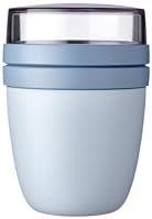 Mepal  Snackpot Ellipse  Food Container for Storing and Transporting Snacks - Suitable for Freezer, Microwave & Dishwasher - 500 ml  White