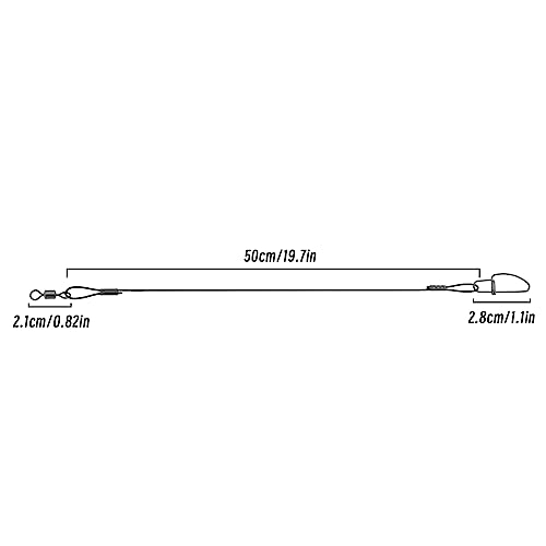 VGOL 30PCS Fishing Wire Leaders 45kg/100lb 50cm/19inch Stainless Steel Anti-Bite Fishing Lure Wire Leader Rigs with Swivels and Snaps for Outdoor Fishing - Image 4