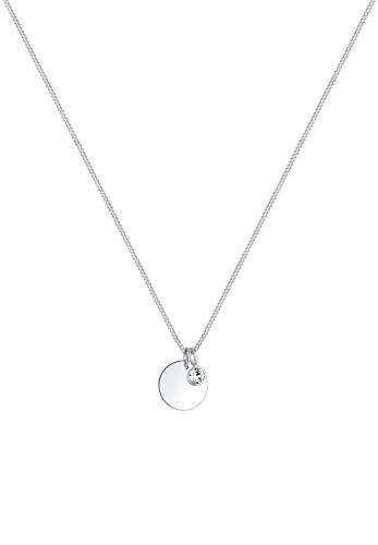 Elli Collana Con Pendente Con Cristallo Da Donna, In Argento 925, Bianco, Misura 45 - 2