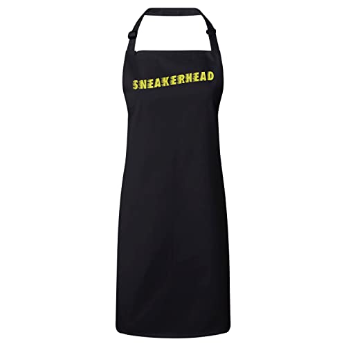 Tablier cuisine premium noir avec finitions inspirées des lacets de sneakers