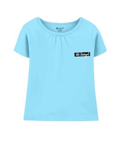 Image of KYDA KIDS Girls White T-Shirt 100% Cotton Antibacterial | Half Sleeve Round Neck | Plain White School Uniform T-Shirt | Soft Breathable Summer Wear Kids