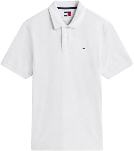 Tommy Jeans Herren Poloshirt Essential Regular Fit, Grau (Ice Grey Heather), XS – Ansicht 6