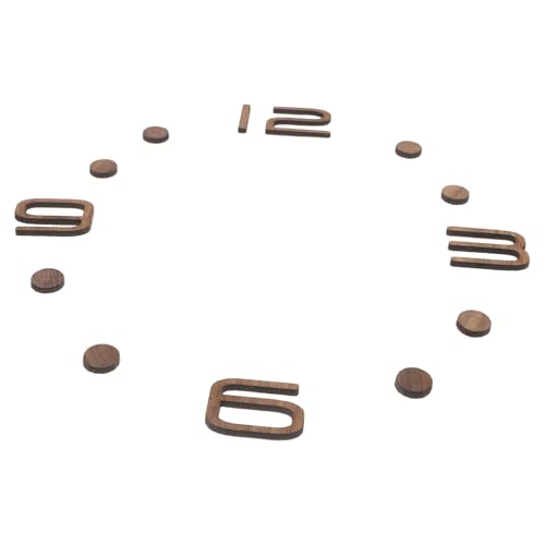 LOLIPPYY Kit de Números Arábigos para Reloj de Pared DIY Madera de Nogal Números 3D con Puntos Redondos Diámetro 9 Pulgadas Accesorios para Reloj de Cuarzo Decoración Rústica