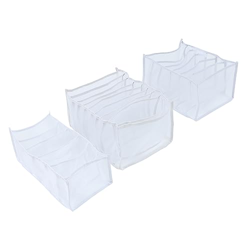 Cabilock 3PCS Cabinet Storage Box Pants Organizer Scarf Container with Dividers for Closet Wardrobe Bedroom Design for Efficient Organization