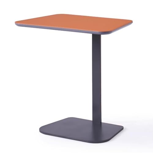 jwfxiaodige Mesa Auxiliar Salon, Mesas Auxiliares, Estructura de Acero Inoxidable, Acabado en Cuero de Silla de Montar Seleccionado, Esquinas Seguras Y Redondeadas, Combinando Arte Y Practicidad