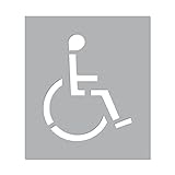 Pochoir Handicapé (W0110). Pochoir de Marquage au Sol Handicapé. Pochoir Stationnement PMR Taille au Choix. PVC. - 700 x 800 mm -
