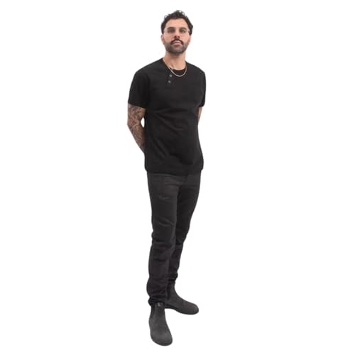 tilit Work Henley Tee (Black, 3X-Large) | Premium Work Henley, Unisex Work Shirt for Men and Women | Quality Design and Functionality