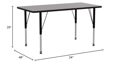 Flash Furniture XU-A2448-REC-GY-H-P-GG Wren 24''W X 48''L Rectangular Grey Hp Laminate Activity Table thumb #1