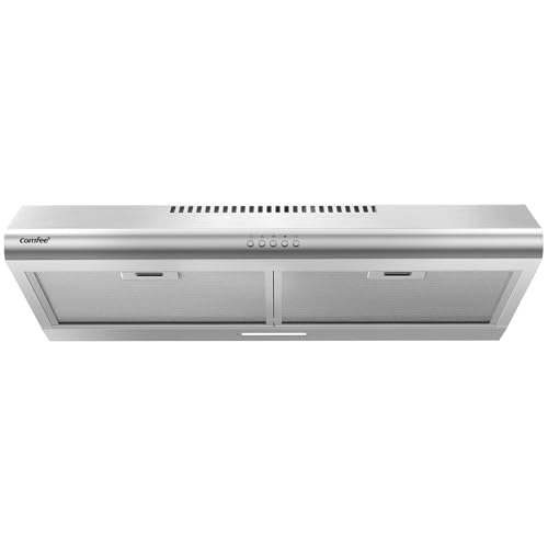 Comparison: Best Hoods For Kitchen 8 Comfee CVU30W4AST 30 inch Under Cabinet Ducted/Ductless Convertible Slim Vent Durable Stainless Steel Kitchen Reusable Filter, 3 Speed Exhaust Fan and 2 LED Lights Range Hood, 2.0 Version