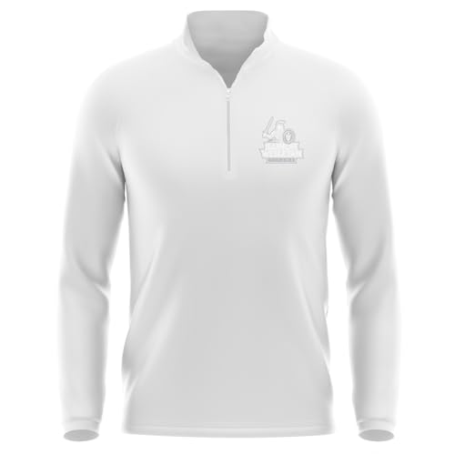 Illinois Wesleyan Adult, Men's 1/4 Zip Pullover Left Chest Logo, White, L