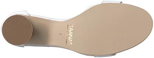 KAANAS Women's MINDIL Open Toe Low Heeled Ankle Strap Sandal Shoe Flat, White Snake, 9 Regular US | Image 3