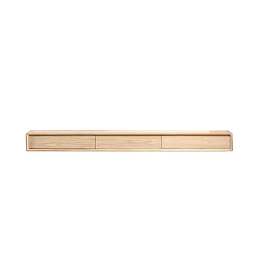 Mueble de TV flotante moderno de madera maciza con cajones de almacenamiento, armarios de almacenamiento, consola multimedia, mueble flotante moderno para TV, estante debajo de la TV, armario flotante