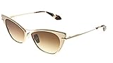 Dita Von Teese DTS522 56-02 Gold Metal Cat-Eye Sunglasses Brown Gradient Lens