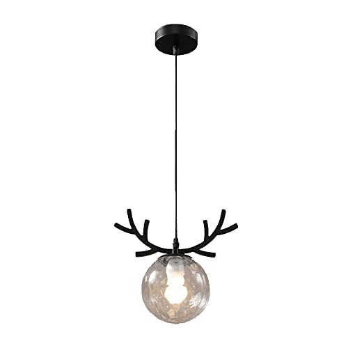 Luminaire suspendu E27 boule blanche décorative antler pour plafond chambre et salon