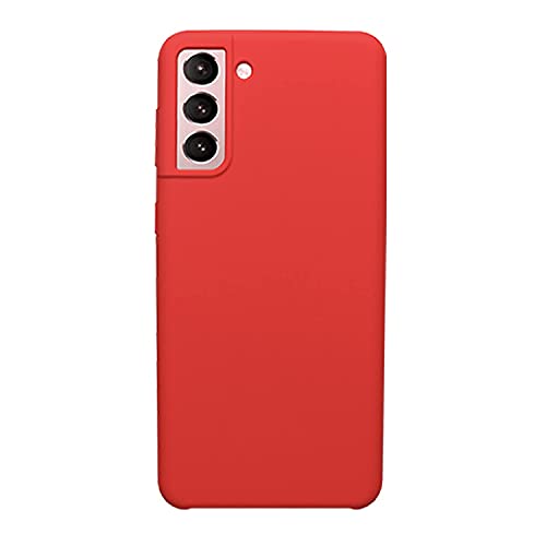 Image of LIRAMARK Liquid Silicone Soft Back Cover Case for Samsung Galaxy S21 Plus (Red)