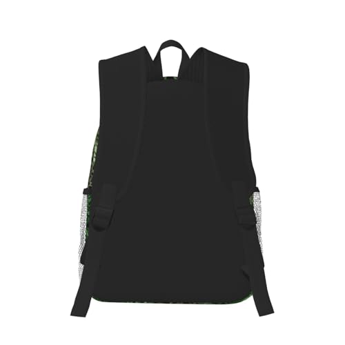Sac à dos de voyage polyvalent imprimé serpent vert en taille unique noir