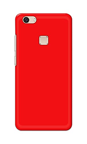 Image of Printed Hard Back Cover Case for Vivo V7+ | Vivo V7 Plus | Vivo Z10 Back Cover (Plain Red) -1803