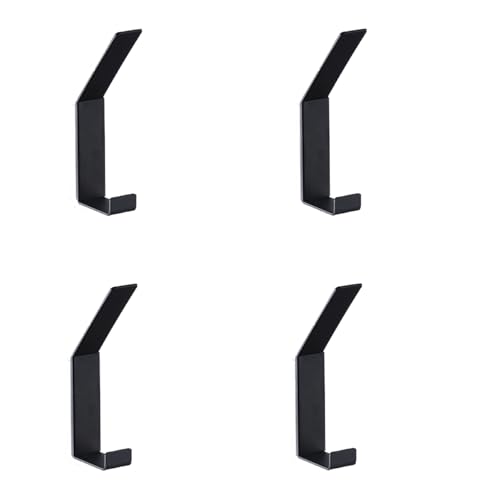 HIRAIDAI Ganchos Para Baño Paquete De 4 Ganchos De Acero Inoxidable Para Cocina, Baño, Inodoro, Sin Clavos, Color Negro